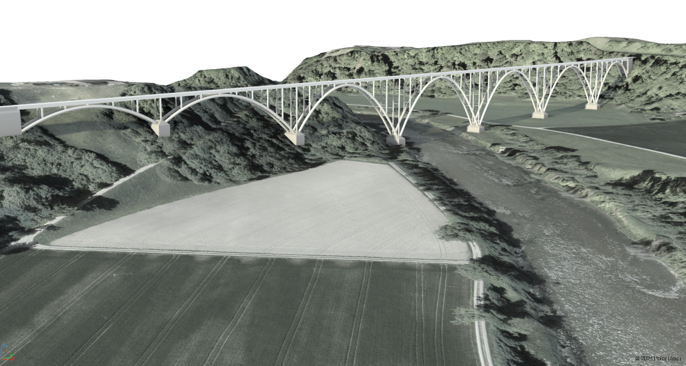 Thurbrücke Ossingen - Étude de faisabilité pour le remplacement d’un viaduc ferroviaire - 3. Pont en arc métallique de petites portées (fr)