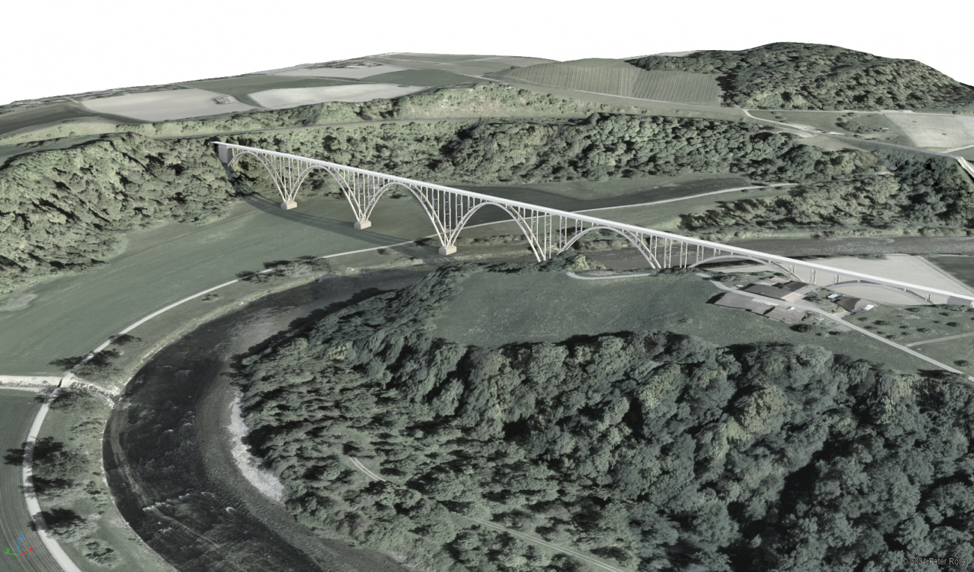 Thurbrücke Ossingen - Étude de faisabilité pour le remplacement d’un viaduc ferroviaire - 3. Pont en arc métallique de petites portées (fr)
