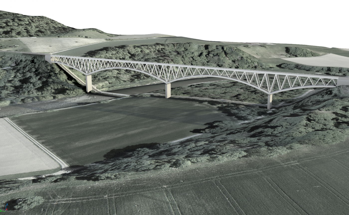 Thurbrücke Ossingen - Étude de faisabilité pour le remplacement d’un viaduc ferroviaire - 4. Pont en arc en treillis (fr)