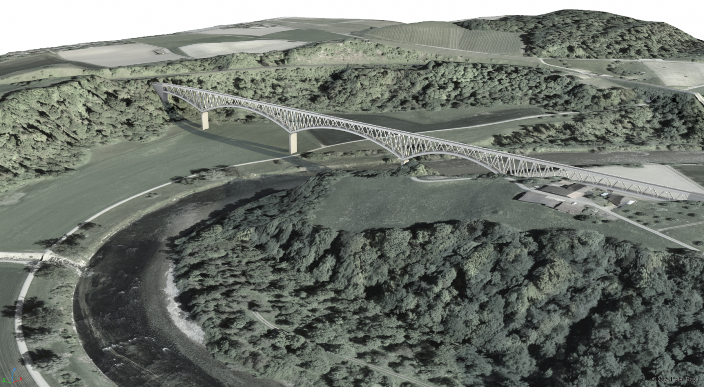 Thurbrücke Ossingen - Étude de faisabilité pour le remplacement d’un viaduc ferroviaire - 4. Pont en arc en treillis (fr)