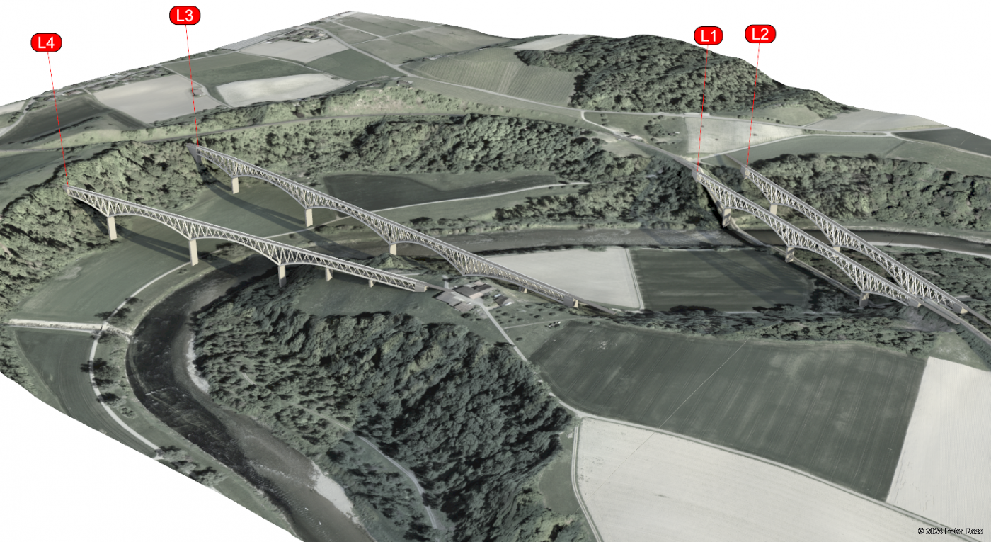 Thurbrücke Ossingen - Étude de faisabilité pour le remplacement d’un viaduc ferroviaire - 4. Pont en arc en treillis (fr)